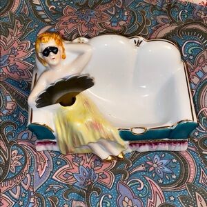 Vintage Lady Figurine Ashtray